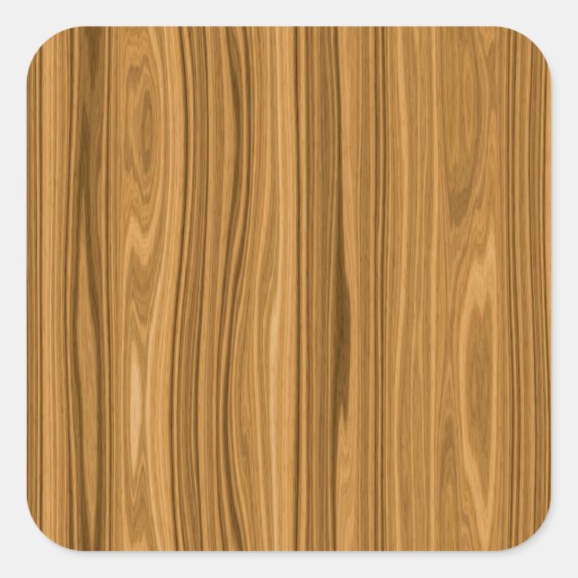 Elegant Wood grain style Square Sticker (Front)
