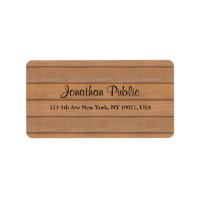 Elegant Wood Handwriting Script Name Text Address