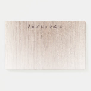Elegant Wood Look Template Trendy Distressed Text Post-it Notes