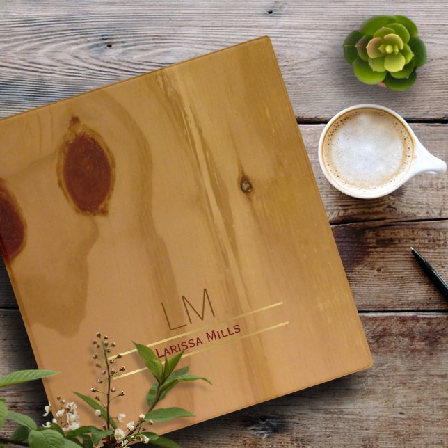 Elegant wood texture, rustic & personalized binder (Creator Uploaded)
