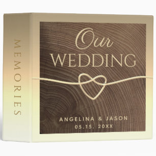 Elegant Wood Wedding Album Binder