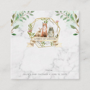 Elegant Woodland Baby Shower Advice Card
