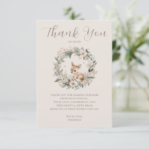 Elegant Woodland Baby Shower Thank You Card