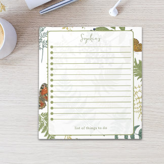Elegant Woodland Botanical To Do List Notepad