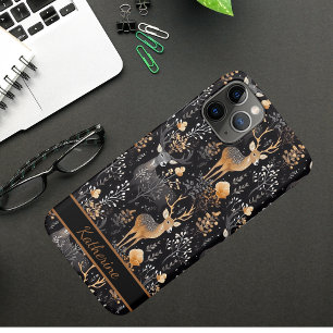 Elegant Woodland Deer - Nature Custom Name iPhone 11 Pro Case