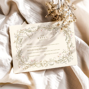 Elegant Woodland Fern Wedding RSVP Card