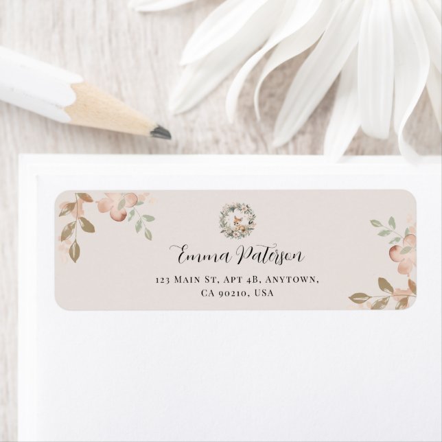 Elegant Woodland Floral Return Address (Insitu)