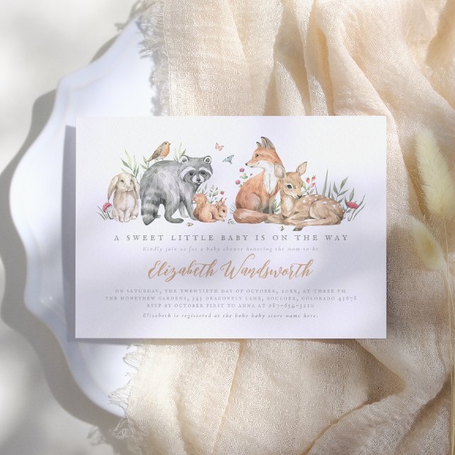 Elegant Woodland Forest Animals Baby Shower Invitation (Creator Uploaded)