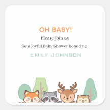 Elegant Woodland Forest Animals Baby Shower