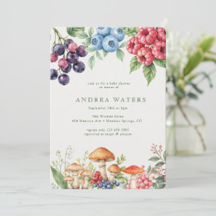 Elegant Woodland   Forest Botanical Baby Shower Invitation