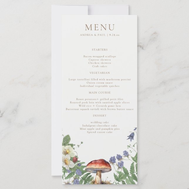 Elegant Woodland | Forest Wedding Menu (Devant)