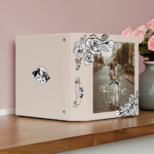 Elegant Woodland Fox Floral Sketch Fairytale Binder