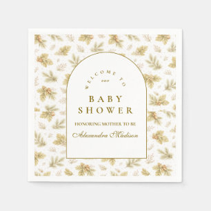Elegant Woodland Leaves Baby Shower Napkin