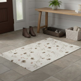 Elegant Woodland Winterberry Pattern Doormat