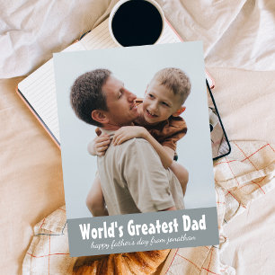 Elegant World's Greates Dad   Fathers Day Photo Holiday Card