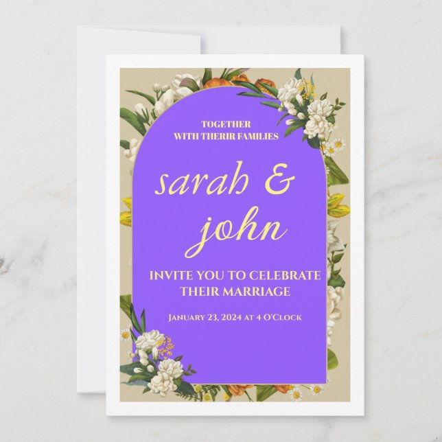 Elegant Wrdding Invitatin Card (Front)