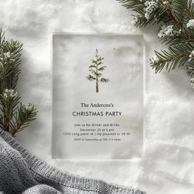Elegant Wreath Christmas Party  Acrylic Invitation (Creator Uploaded)