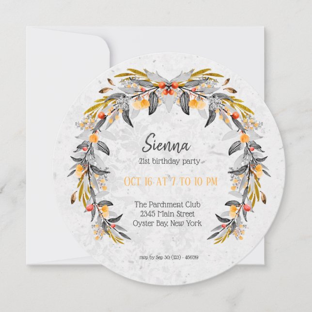 Elegant Wreath for all occassions Invitation (Front)