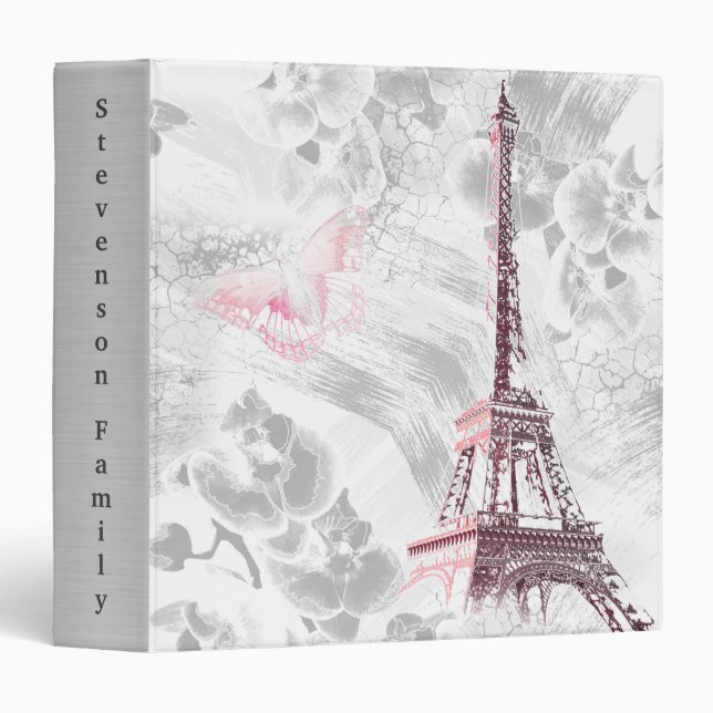 Elegant Wreath of pink flowers. Binder (Front/Spine)