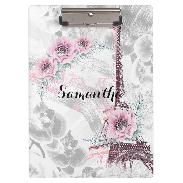 Elegant Wreath of pink flowers. Clipboard (Front)