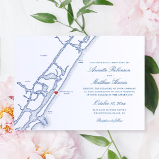 Elegant Wrightsville Beach NC Carte Mariage