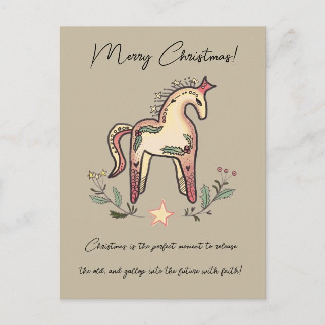elegant Xmas Horse  Postcard (Front)