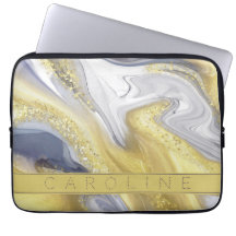 Elegant Yellow And Grey Gold Marble Effect Name