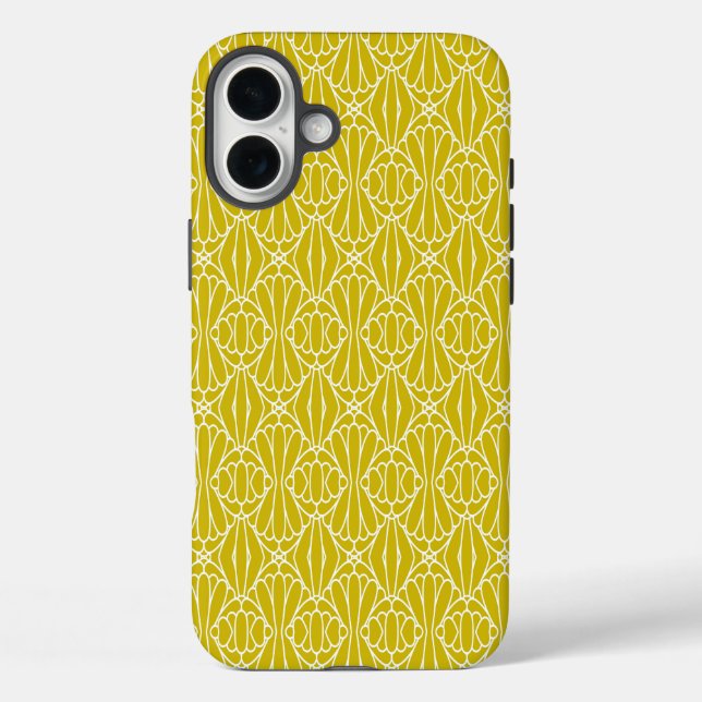 Elegant Yellow Art Deco Pattern with Diamond Motif Case-Mate iPhone Case (Back)