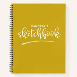 Elegant Yellow Artist Sketchbook Notebook