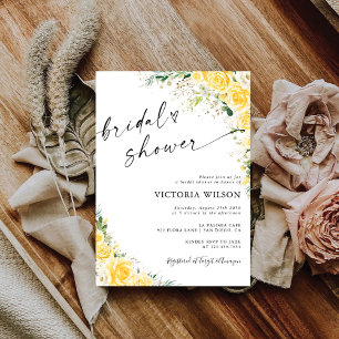 Elegant Yellow Bridal Shower Invitation