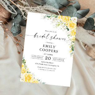 Elegant Yellow Bridal Shower Invitation