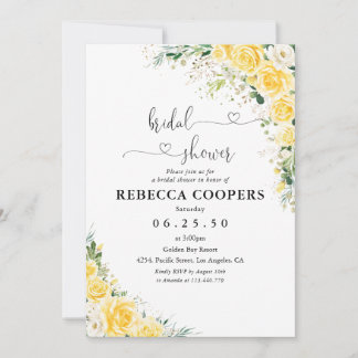 Elegant Yellow Bridal Shower Invitation