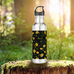 Elegant Yellow Buttercup Flower Pattern 710 Ml Water Bottle