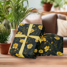 Elegant Yellow Buttercup Flower Pattern