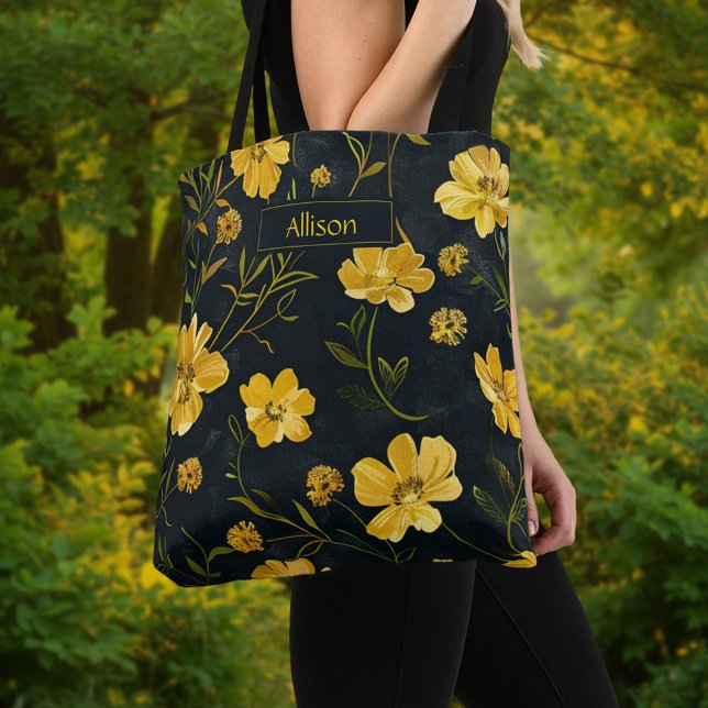 Elegant Yellow Buttercup Flower Tote Bag (Creator Uploaded)