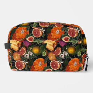 Elegant yellow citrus oranges fruits pattern dopp kit