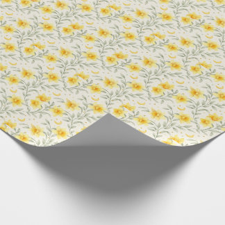 Elegant Yellow Daffodil Floral Wrapping Paper
