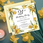 Elegant Yellow Daffodils Floral 21st Birthday Invitation<br><div class="desc">Elegant yellow daffodils floral design "21st Birthday Party" design featuring a floral square frame of daffodils surrounding a white and green frame on a distressed yellow and white background.</div>