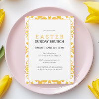 Elegant Yellow Easter Sunday Brunch Invitation