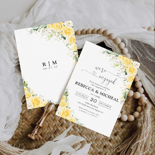 Elegant Yellow Engagement Party Invitation