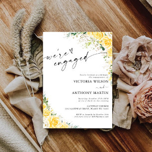 Elegant Yellow Engagement Party Invitation