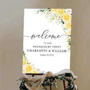 Elegant Yellow Engagement Party Poster