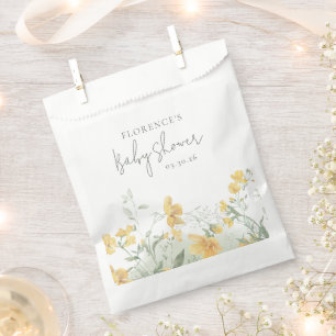 Elegant Yellow Floral Baby Shower Favour Bag