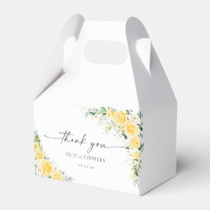 Elegant Yellow Floral Baby Shower Favour Box
