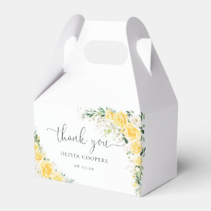 Elegant Yellow Floral Baby Shower Favour Box