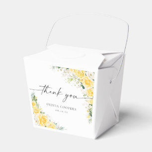 Elegant Yellow Floral Baby Shower Favour Box