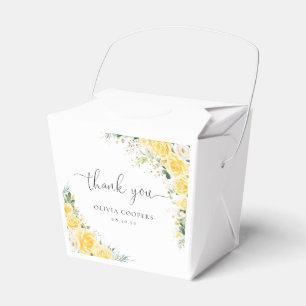 Elegant Yellow Floral Baby Shower Favour Box