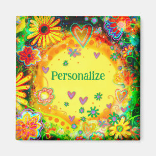 Elegant Yellow Floral Customized Inspirivity Magnet