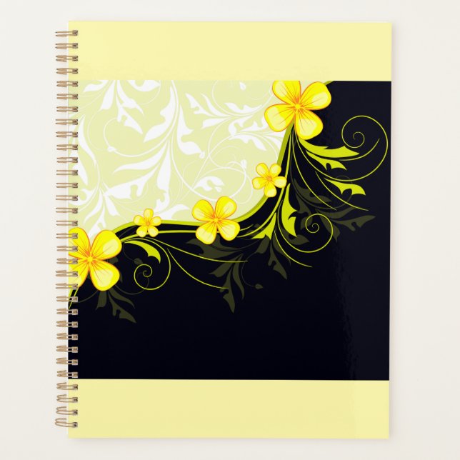 Elegant Yellow Floral Damask (Devant)