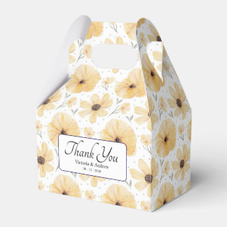 Elegant Yellow Floral Favor Box